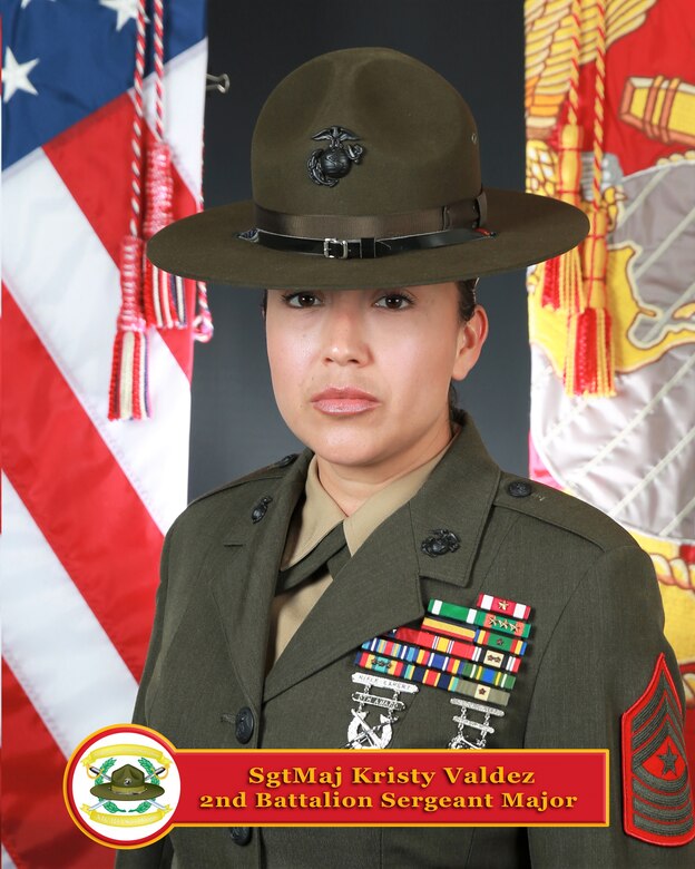 Sergeant Major Kristy Valdez, Second Recruit Training Battalion, Recruit Training Regiment, Marine Corps Recruit Depot, San Diego.