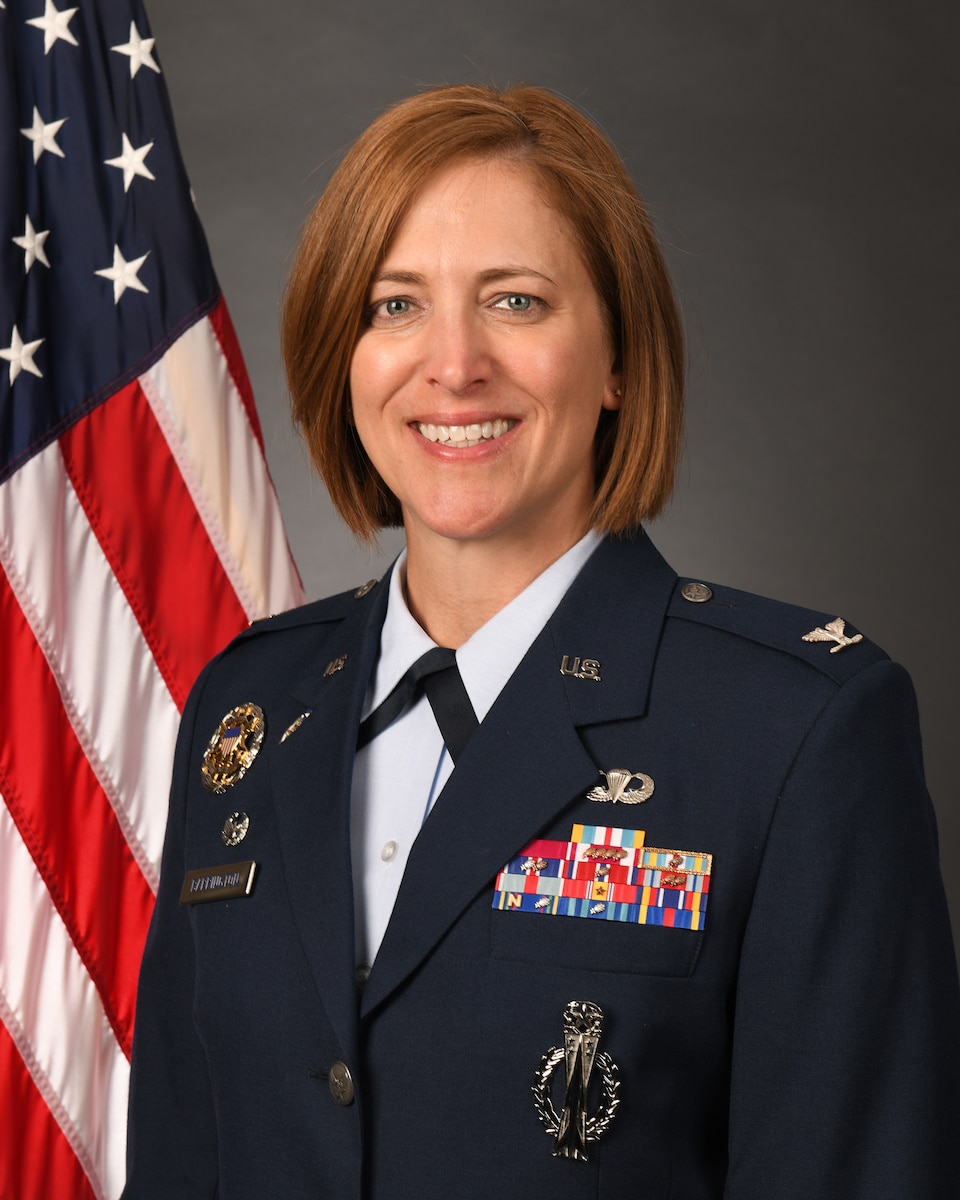 Col. Catherine Barrington, 90th Missile Wing commander, official photo, June 2, 2021, F.E. Warren Air Force Base, Wyoming. (U.S. Air Force photo by Glenn Robertson)