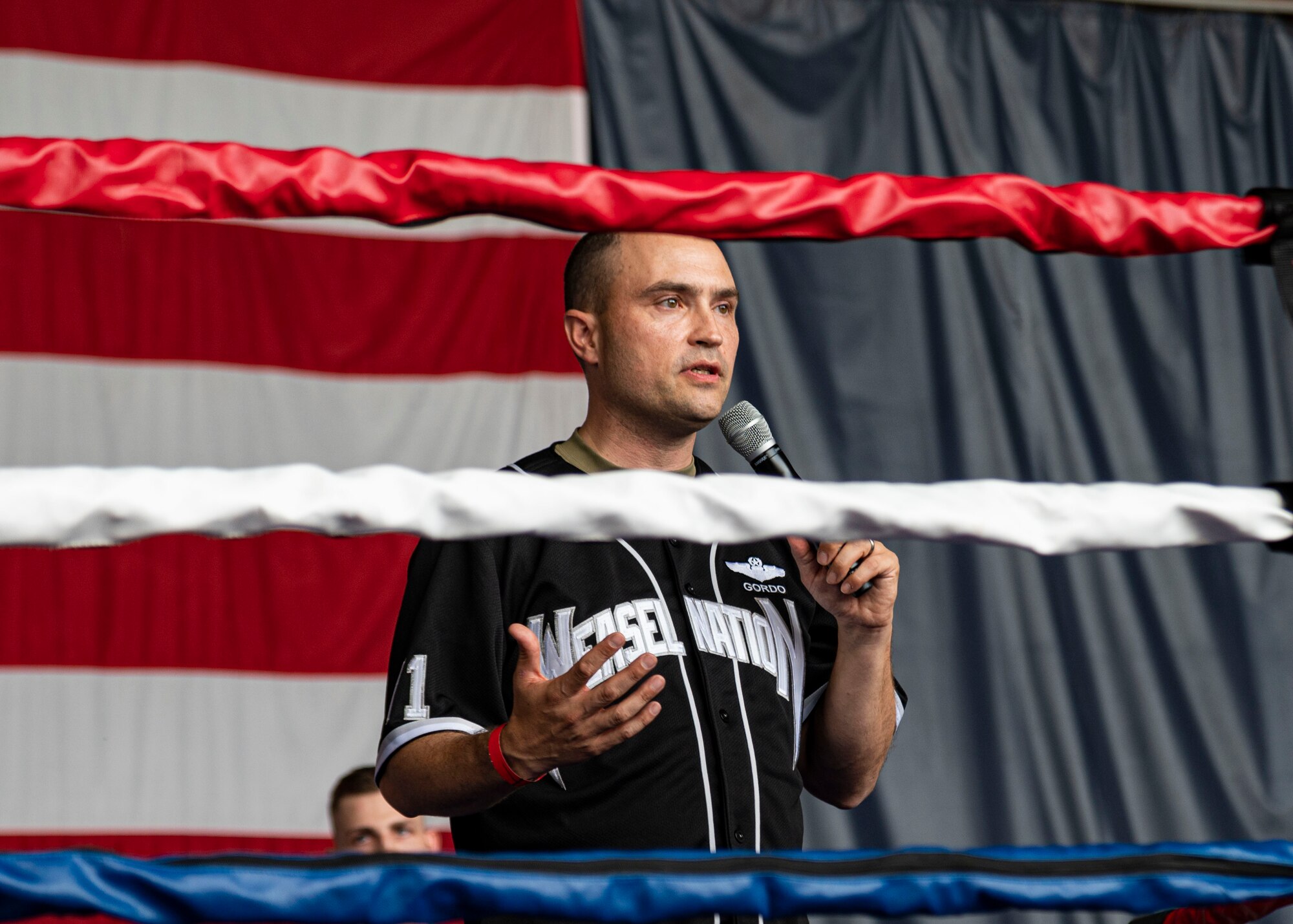 Photo of Airman talking.