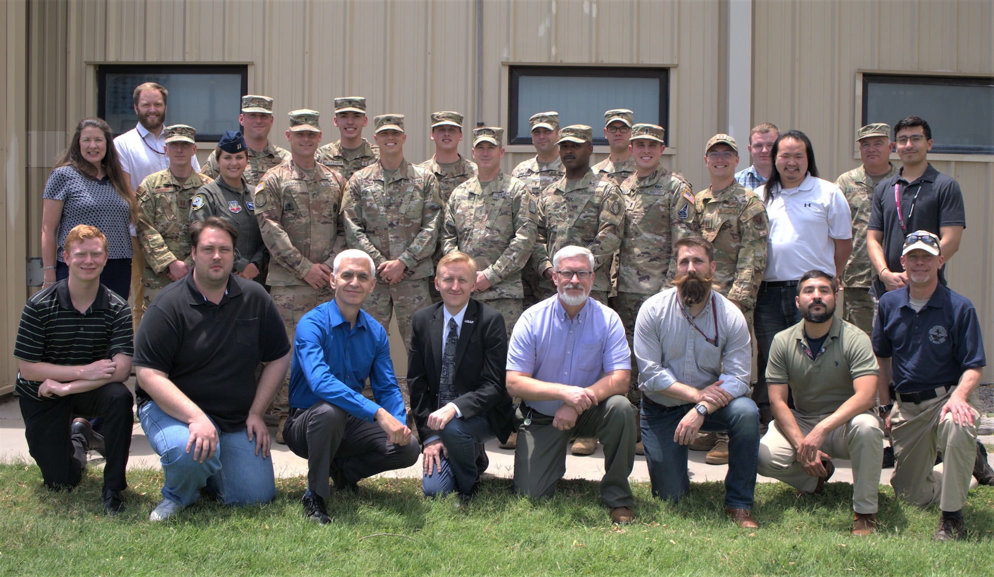 The Air Force Research Laboratory Directed Energy Utility Concept Experiment (DEUCE) team and participants. The AFRL Directed Energy Directorate held the DEUCE wargaming modeling and simulation experiment June 21 – 25 at Kirtland AFB, N.M. (Courtesy photo)