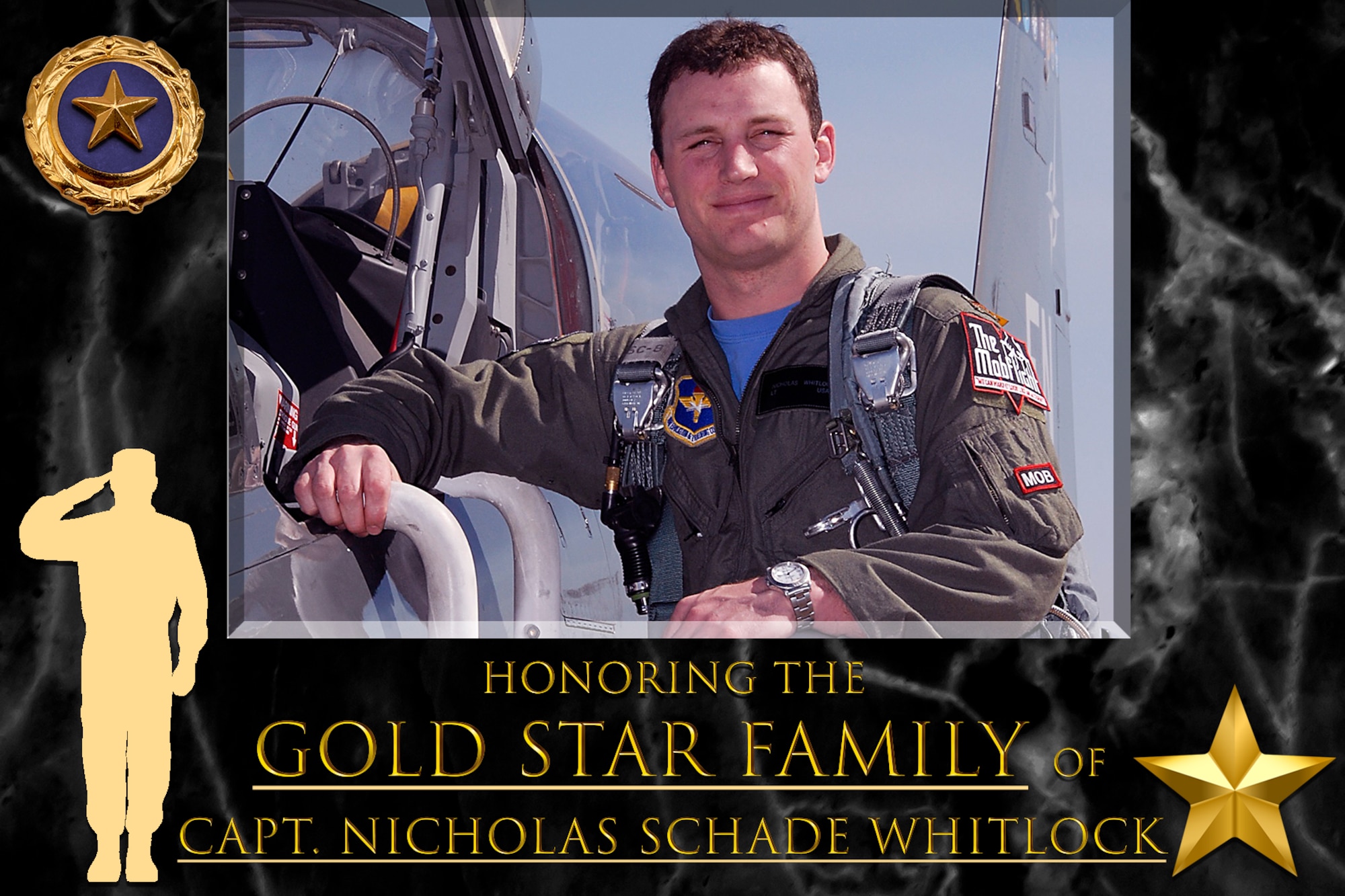 Graphic shows Airman leaning against cockpit of aircraft.
