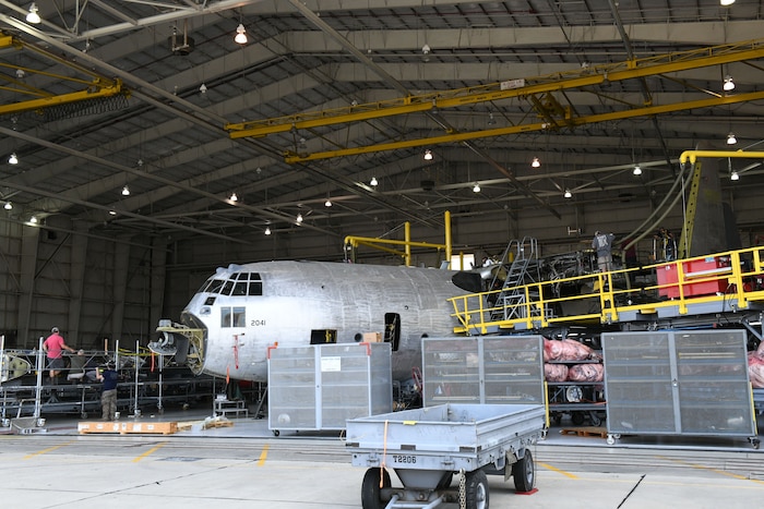 aircraft in hangar