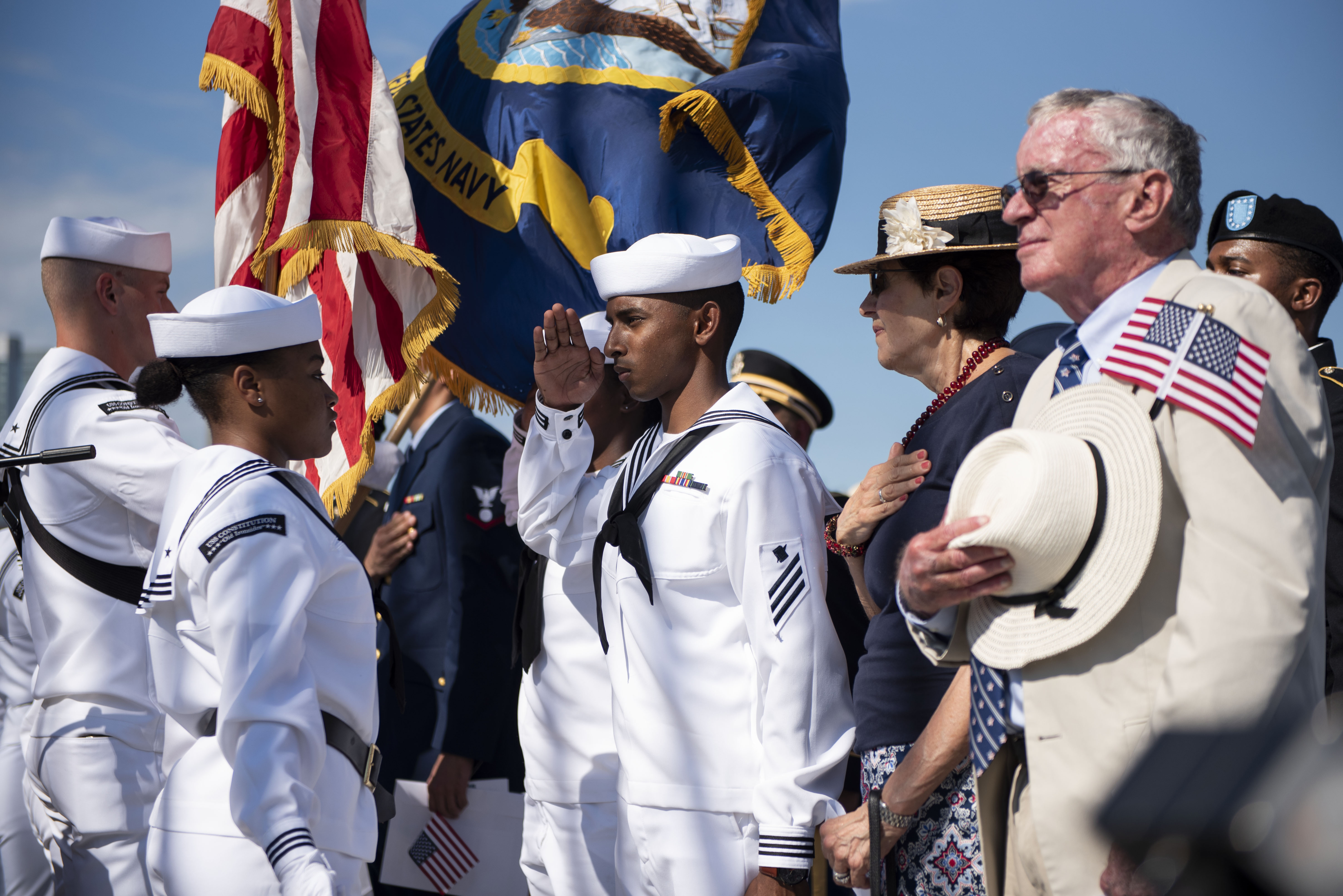 CNO Visits USS Constitution, Naturalizes Sailors as US Citizens