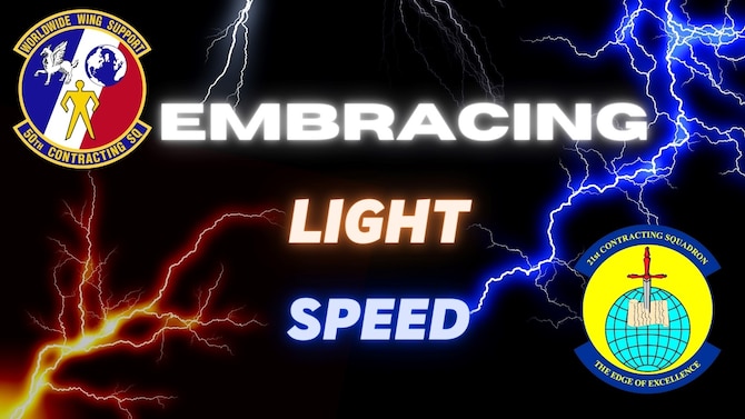 The 50th Contracting Squadron and 21st CONS work together to supply lightning fast innovative contracting solutions such as the Front Range Multiple Award Construction Contract and the Joint Forces Paving Contract; and take the procurement lead for multi-state and multi-service organizations. (U.S. Space Force graphic by Airman 1st Class Joshua Fontenot)