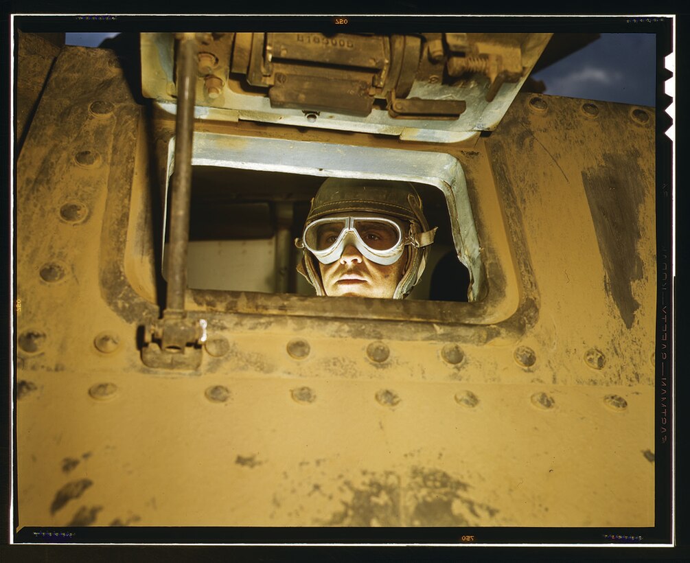 Tank driver, at Fort Knox, Kentucky, June 1942
(Library of Congress/Alfred T. Palmer)