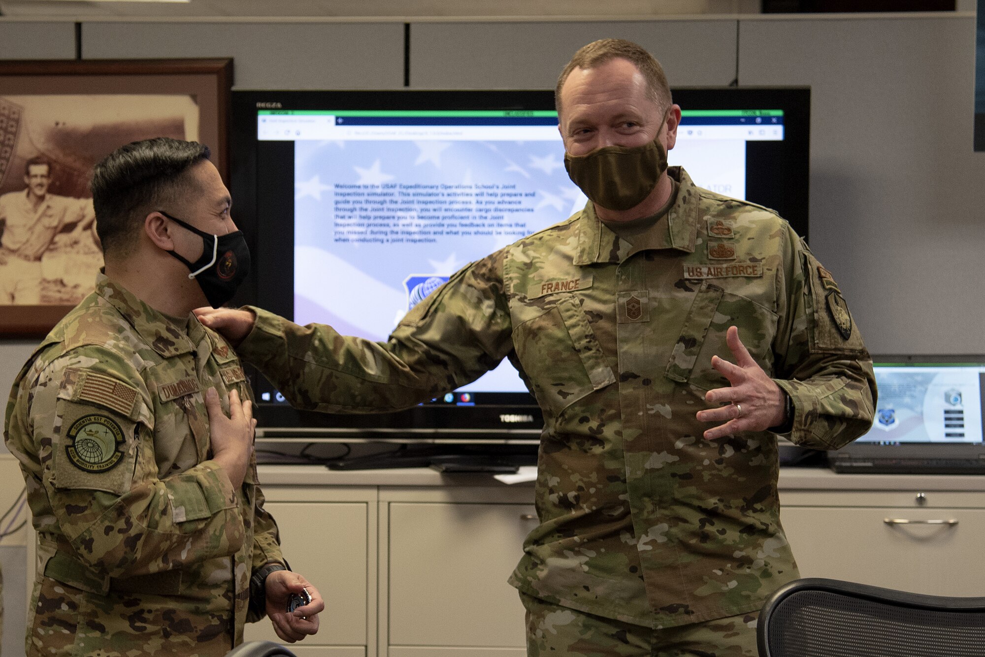 Chief France recognizes a top performing Airman.