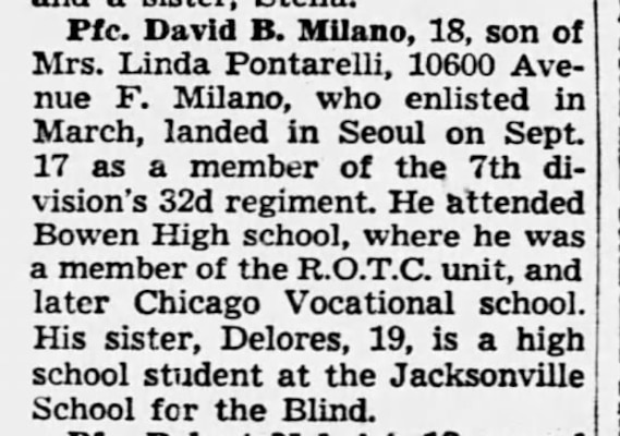 Soldier Accounted For From Korean War Milano D Defense Pow Mia Accounting Agency Pressreleasearticleview