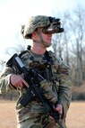 A Soldier from the 2-506, 101st Airborne Division dons the Enhanced Night Vision Goggle (ENVG-B), Nett Warrior, and Family of Weapons Sight – Individual (FWS-I) during a Soldier Touchpoint event at Aberdeen Proving Ground, MD in February 2021.
