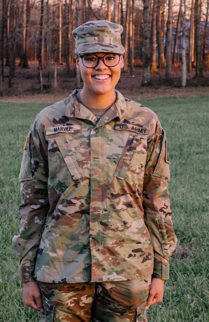 Pvt. Madison Marvel, assigned to Company B, 188th Medical Battalion, is fully recovered after a bout with COVID-19 in January 2021.