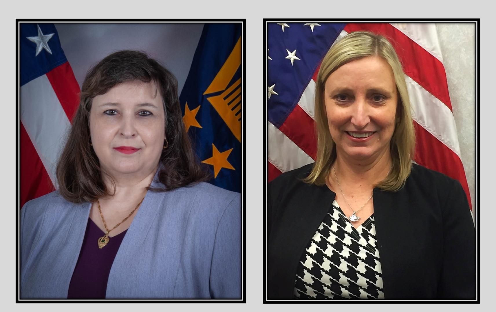 Ms. Angela Moomand, Corporate Audit Director for the Lockheed Martin - BAE Corporate Audit Directorate (left) and Ms. Laura Michaels, Corporate Audit Manager in the General Dynamics-Raytheon Technologies Corporate Audit Directorate (right)