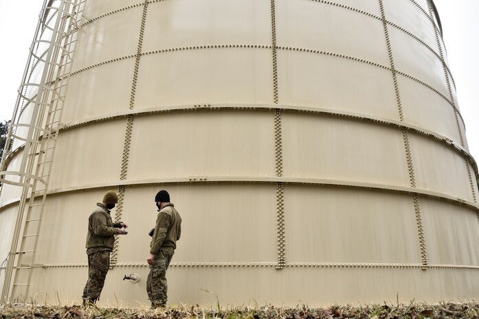 Airmen test chlorine water levels.