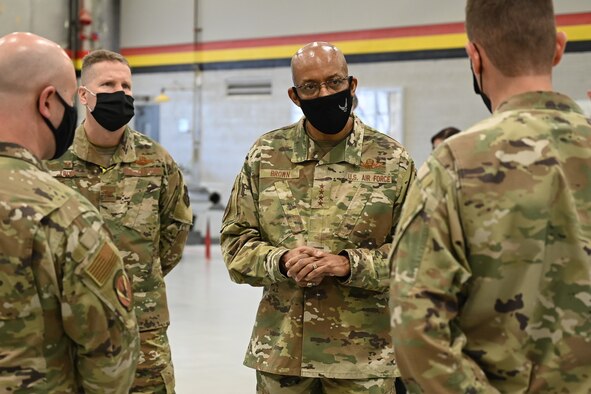 A photo of Air Force Chief of Staff Gen. Charles Q. Brown, Jr.'s visit to Hill Air Force Base, Utah.