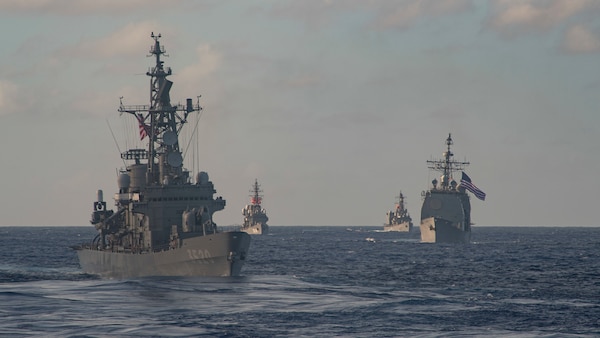 The Theodore Roosevelt Carrier Strike Group is operating with the JMSDF in the U.S. 7th Fleet area of operations.