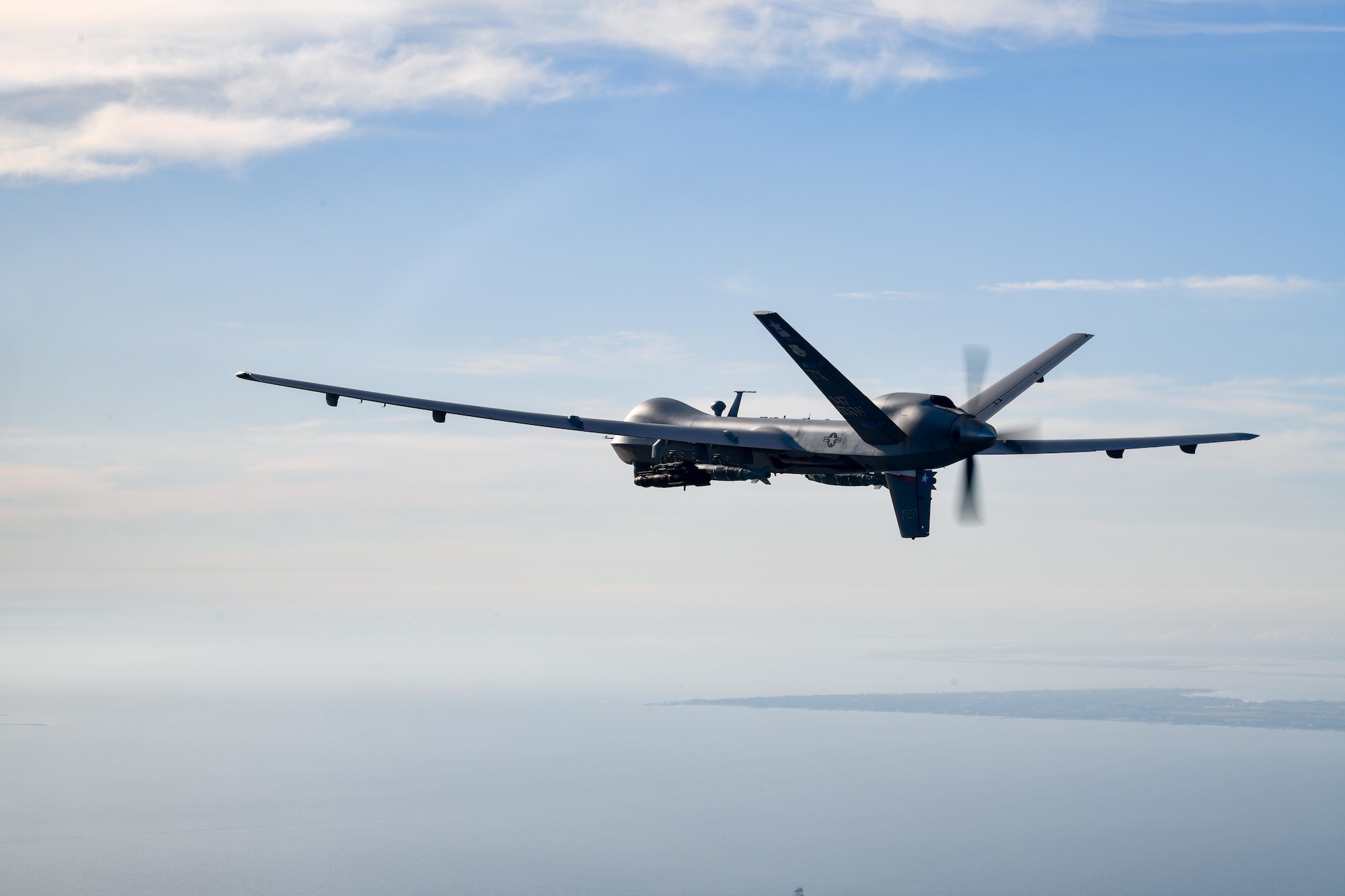 147th MQ-9 Reaper flies over the Gulf