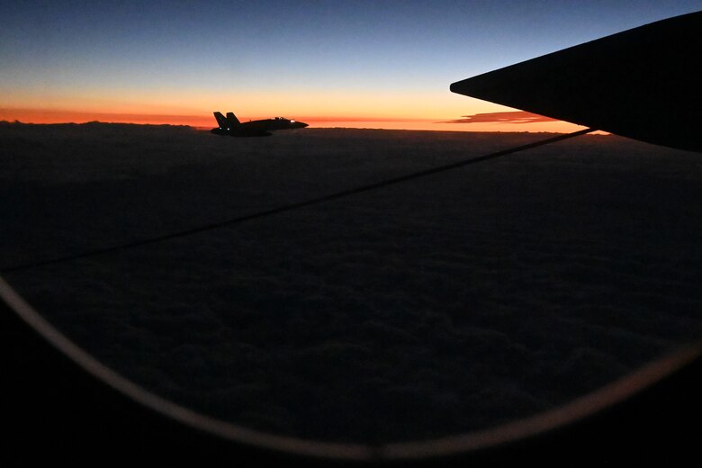 Nighttime F/A-18 Aerial Refuel