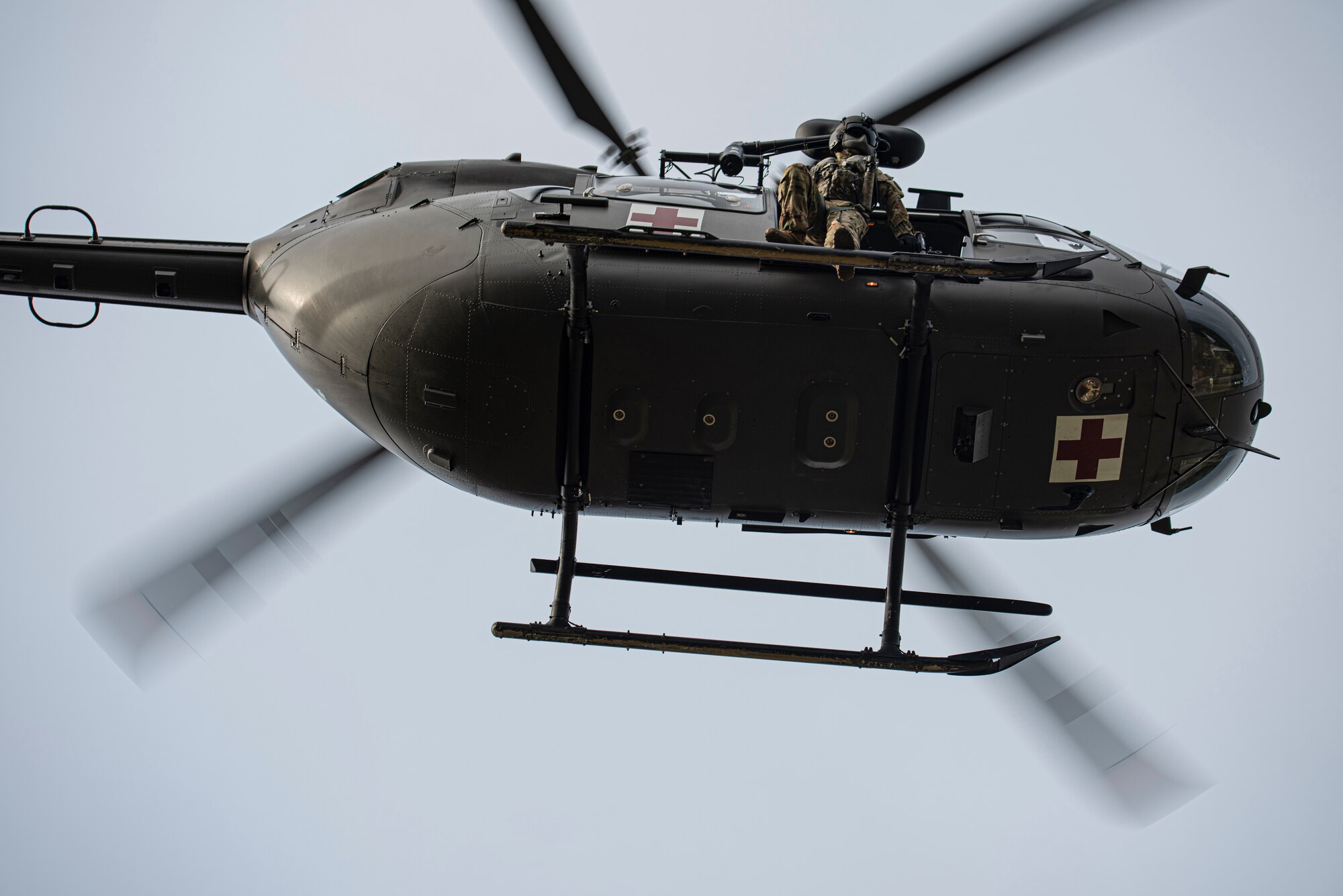 The Guam Army National Guard provided emergency airlift support for Exercise Dragon Shield at Northwest Field, Guam, January 13, 2021.