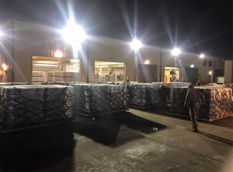 In conjunction with a Texas Task Force, our 73rd Aerial Port Squadron and 301st Fighter Wing Logistics Readiness Squadron took action to deliver aid to the local/state communities that are in recovery from the recent weather storm at U.S. NAS JRB Fort Worth, Texas during the week of February 14, 2021. In less than 18 hours from inception, the three organizations organized and executed the transportation of 280k lbs. of excess water (90k bottles) from the Federal Emergency Management Agency (FEMA) branch in Dallas/Fort Worth area. (courtesy photo)