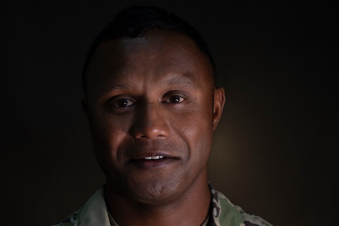U.S. Air Force Staff Sgt. Roger Remoket stands for a portrait at Andersen Air Force Base, Guam, Feb. 23, 2021.