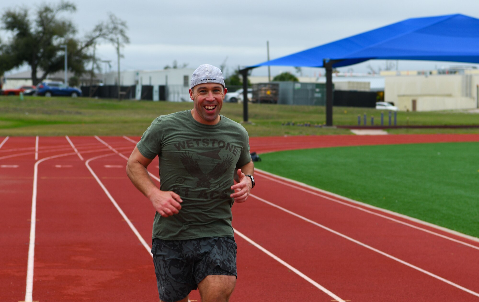Man runs on track