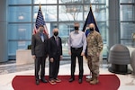 Former NASA administrator visited the NRO Feb. 23, 2021. L-R: NRO Director Dr. Chris Scolese; Charles F. Bolden Jr.; NRO Principal Deputy Director Dr. Troy Meink; and NRO Deputy Director Maj. Gen. Michael Guetlein.