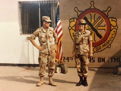 First Lt. Michelle Rose visits an orphanage in Somalia as part of Operation Restore Hope. Today, Rose is a major general and serves as the Director of Logistics and Engineering for North American Aerospace Defense Command and U.S. Northern Command.