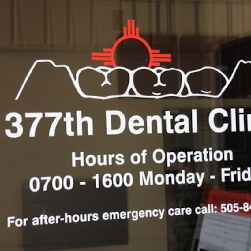 Photo of  "Molar Mountain" graphic on dental clinic door.