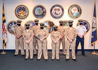Eight chief petty officers were promoted in a February ceremony at the Office of Naval Intelligence.