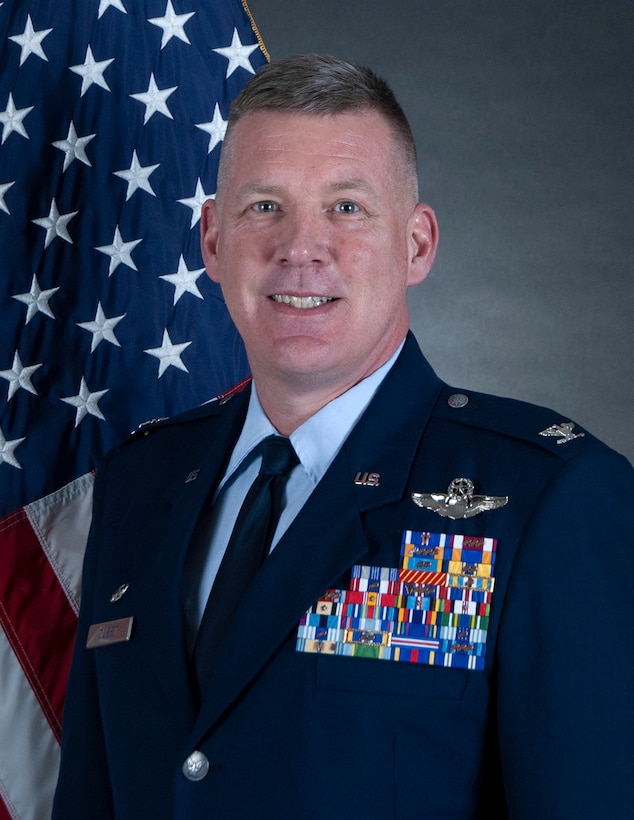 U.S. Air Force Col. James Cleet, wing commander of the 133rd Airlift Wing, poses of a photo in St. Paul, Minn., Feb. 8, 2021.