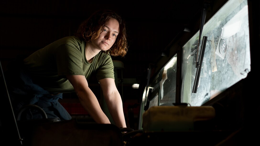 Cpl. Eleanore A. Wertschnig, a Layettes NCO with Motor T, S-4, Headquarters Company, Combat Logistic Group 27, 2d MLG, poses for a photo on Camp Lejeune, N.C., February 25, 2021. “Failure only sets you back as much as you allow it to.” said Angeles, a Delano, Mich., native. According to her leadership, Regardless of the environment around her or the billet she fulfills, Cpl Wertschnig has shown exemplary dedication and perseverance. She has demonstrated that every obstacle is merely fuel for improvement. As a junior Marine she held NCO billets, proving she’s capable of surpassing expectations and that she was ready to lead her Marines further. Her unrelenting hard work has earned her a meritorious promotion to Corporal. She showed her peers and junior Marines that situations never dictate failure or success, but hard work and perseverance do. (U.S. Marine Corps photo by Cpl. Elijah J. Abernathy)