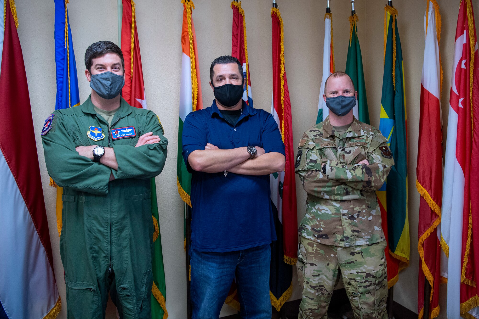 A group poses for a photo