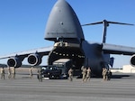 Reserve Citizen Airmen with the 433rd Contingency Response Flight and the 26th Aerial Port Squadron off-load equipment at the Tallahassee airport Feb. 24, 2021. The team was participating in Exercise Patriot Sands. (Courtesy photo)