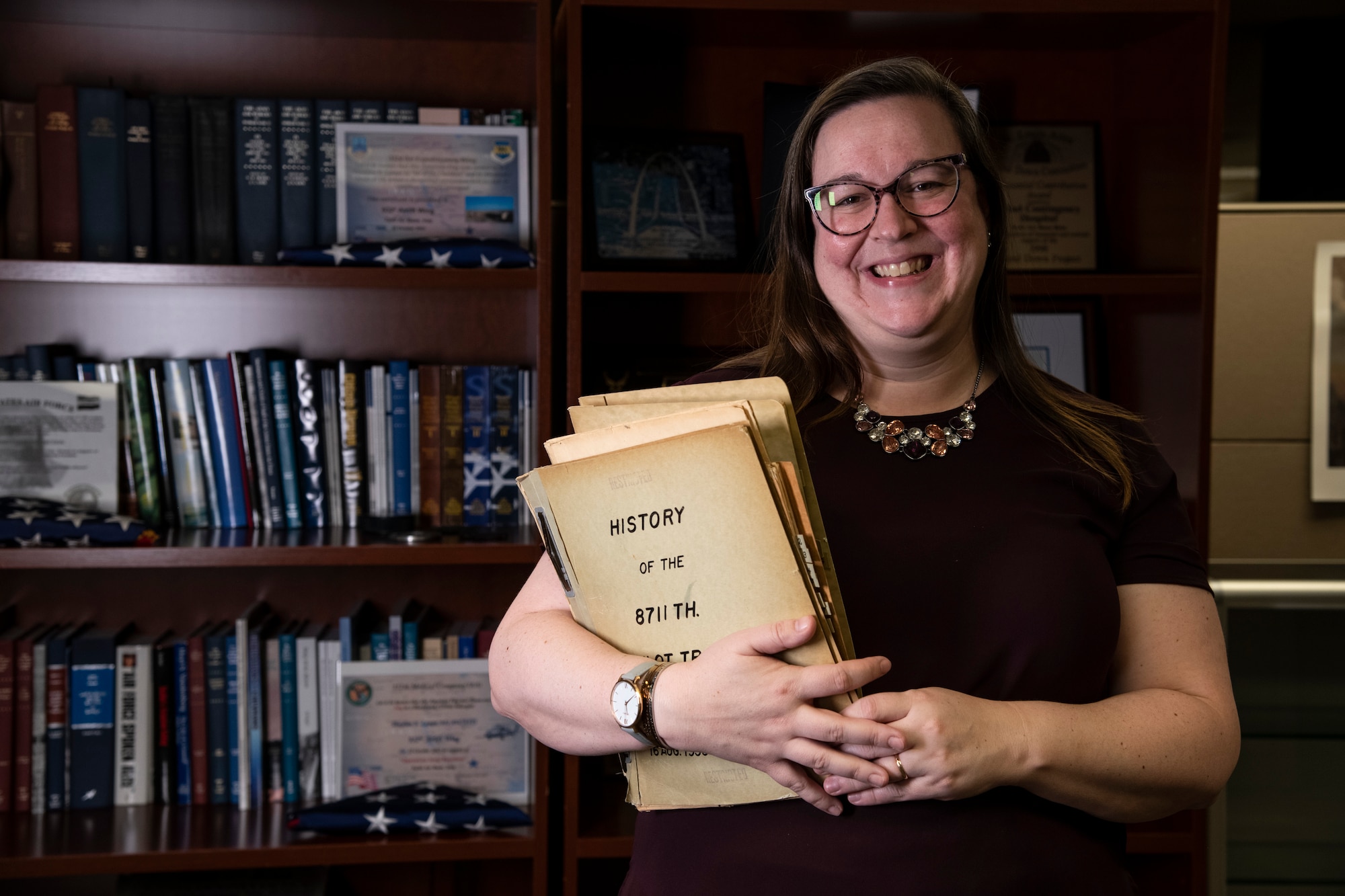 Ms. Shannon Murphy is the 932nd Airlift Wing’s newest historian as of summer 2020. The 932nd AW is an Air Force Reserve unit at Scott Air Force Base, Illinois. (U.S. Air Force photo Senior Airman Brooke Spenner)