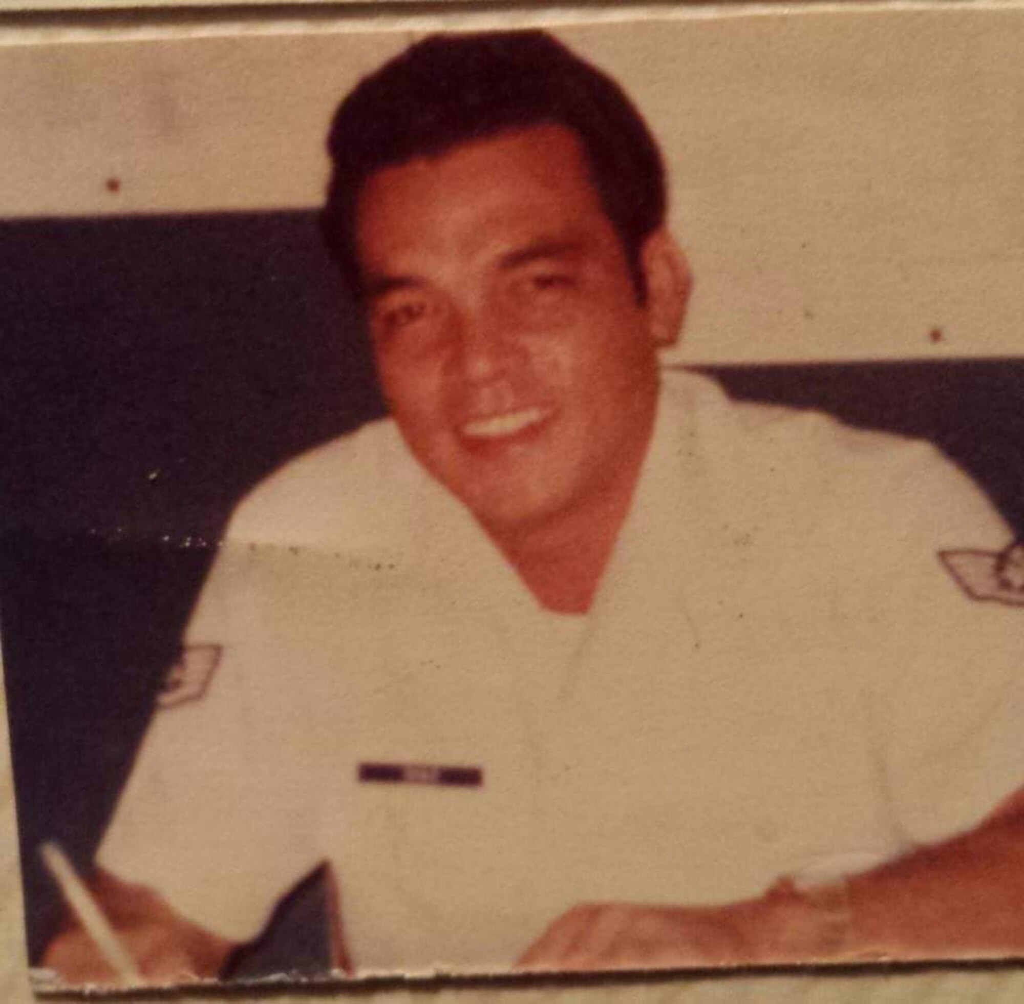 Frank Diaz, a retired U.S. Air Force master sergeant and father of Judith Sanchez, 36th Wing program analyst, works on Andersen Air Force Base, Guam, Aug. 12, 1976. Diaz served as an active duty Airman for 21 years. (Photo courtesy of Judith Sanchez)