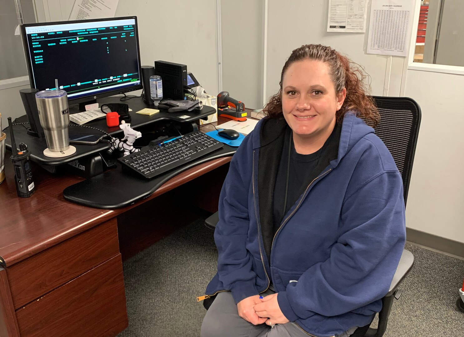 Amanda Foss, a material handler at DLA Aviation at Ogden on Hill Air Force Base, Ogden, Utah.