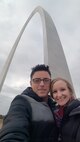 Canadian Armed Forces Capt. Patrick Rodrigue and his wife, Wendy, visit the St. Louis arch during their time while stationed at Scott Air Force Base. He is a Canadian Flight Nursing officer on exchange with 375th Aeromedical Evacuation Squadron since 2018.  Since arriving from Canadian Forces Base Trenton, Ontario, Canada, his roles here have included Chief of Standards and Evaluations, Aeromedical Evacuation Crewmember, Flight Nurse, Medical Crew Director, Mission Clinical Coordinator, and Flight Instructor.