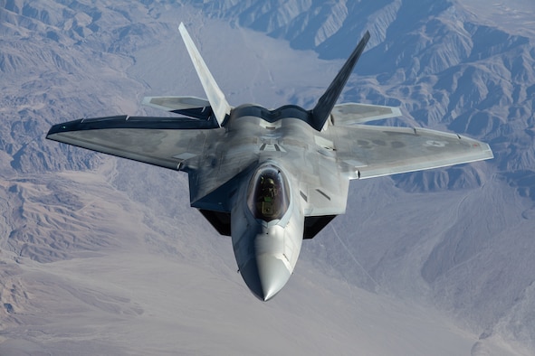 A F-22 Raptor from the 422nd Test and Evaluation Squadron at Nellis Air Force Base, Nevada, participates in Orange Flag, March 2, 2021. Orange Flag, the large force test event carried out three times annually by Air Force Test Center’s 412th Test Wing at Edwards AFB, Calif., combined with the 53rd Wing’s Black Flag, brought several firsts for the test community March 2-4.
