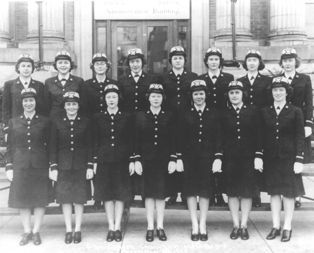 A group of SPARs pose for a photograph during World War II.