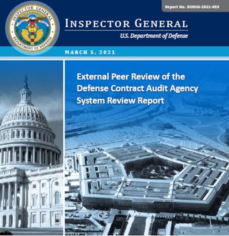 Cover of the DoDIG report of the DCAA peer review