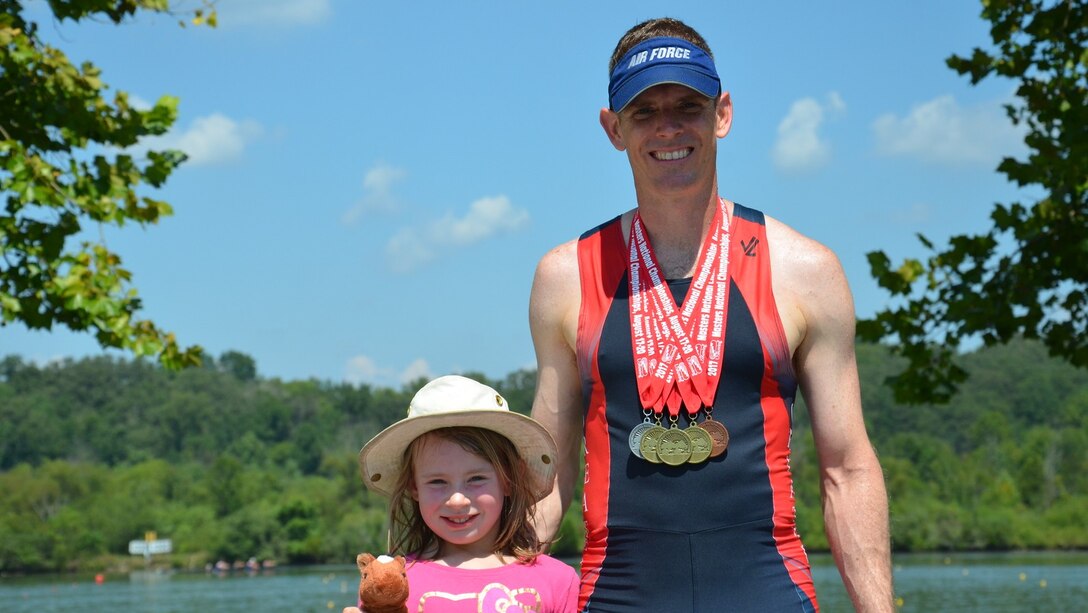 Col. Ben Boehm and daughter Tabitha, at a rowing competition.  (Courtesy photo)