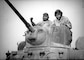 Two recruits in a light tank during training in mechanized warfare at Montford Point, Camp Lejeune, N.C., April 1943.