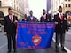 NYC Montfort point Marine association marches in the 2012 New York City Veterans Day Parade.