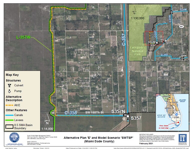 Location of Proposed Seepage Cutoff Wall in 8.5 Square Mile Area