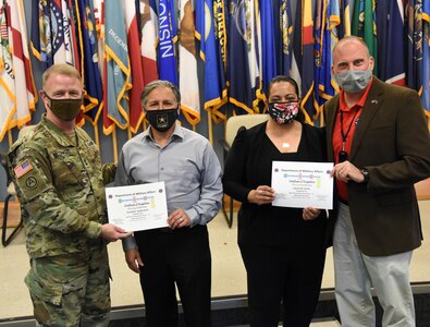 Participants in the Virginia Department of Military Affairs’ first-ever mentorship program graduate during a ceremony Feb. 25, 2021, at Fort Pickett, Virginia.
