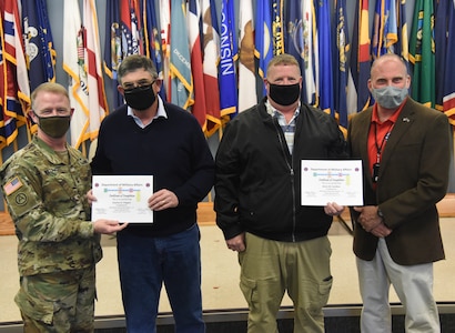 Participants in the Virginia Department of Military Affairs’ first-ever mentorship program graduate during a ceremony Feb. 25, 2021, at Fort Pickett, Virginia.