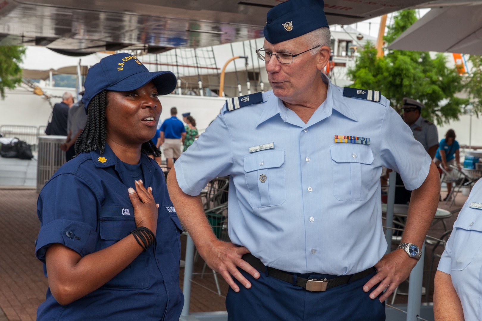 Chaplain Cain with Mr. Luisi, U. S. Coast Guard Auxiliary