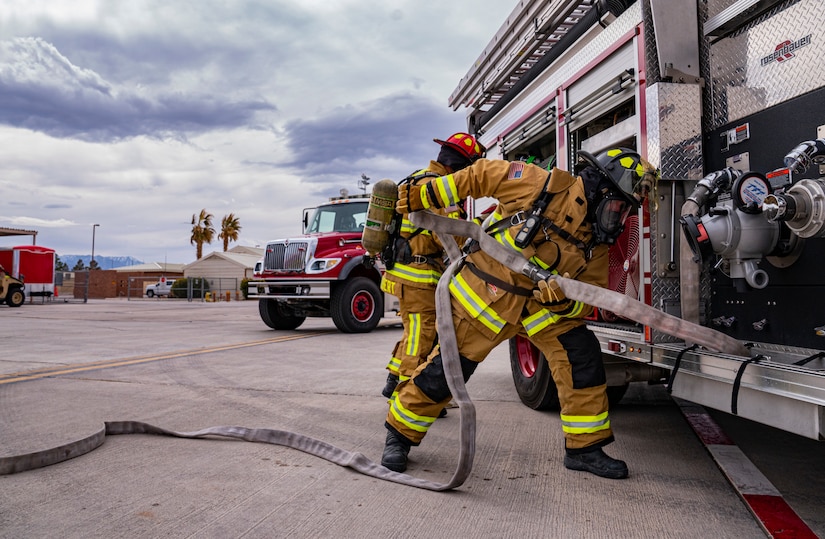 Creech, local fire department fight fire together > Creech Air Force ...