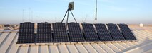Solar panels used to collect energy emitted by the sun are mounted to the roof of Shock Trauma Platoon