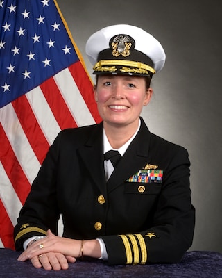 210309-N-SI161-002 DAHLGREN, Va. (Mar. 09, 2020) Official portrait of Cmdr. Courtney P. Taft, executive officer for Center for Surface Combat Systems. (U.S. Navy photo by Michael Bova)