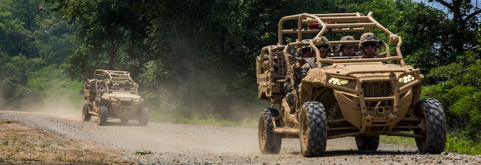U.S. Marines assigned to Weapons Company, 3rd Battalion, 8th Marine Regiment, forward deployed to the 3rd Marine Division, as part of the forward Unit Deployed Program, conduct Utility Task Vehicle (UTV) training at Story Live Fire Complex, South Korea, June 9, 2017. Marines familiarize and drive through different terrain to enhance their capabilities with UTV’s. (U.S. Marine Corps photo by Cpl. David A. Diggs)
