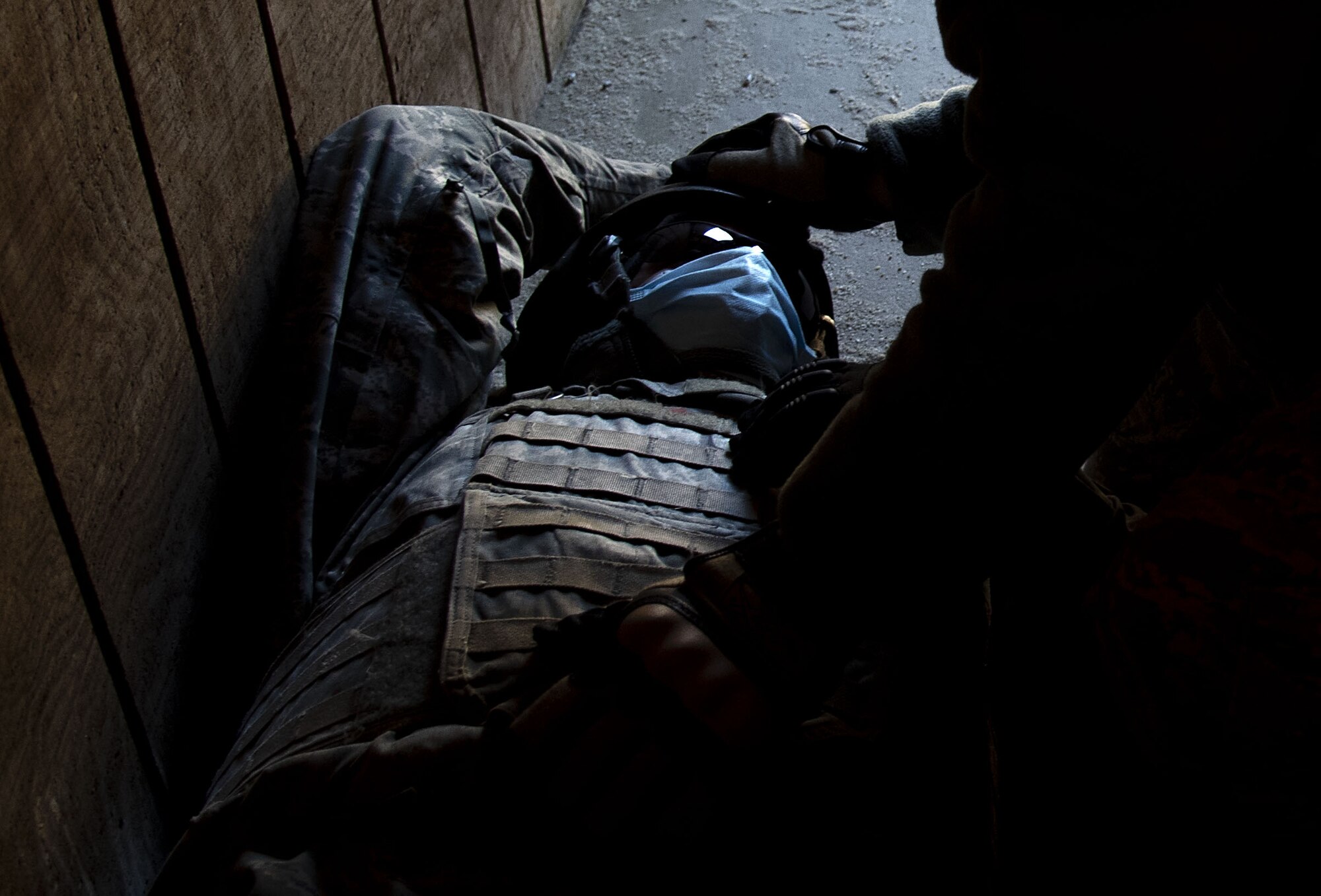 Photo of a religious support Airman providing religious triage during pre-deployment training.